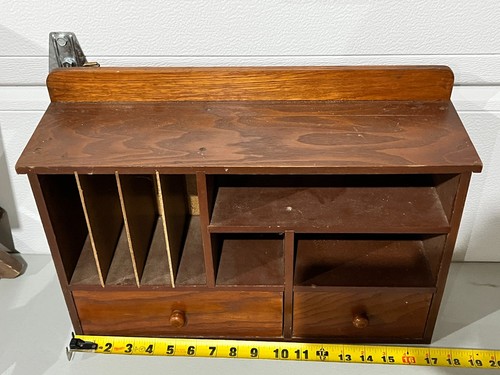 Vintage wood desk organizer - vintage,